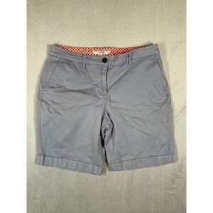 Boden Richmond Shorts Women's 10 Grey Chino Mid Rise Stretch‎ Cotton